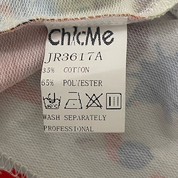 Chicme Cotton Blend V Neck Dress Colorful Paint Splatter XL - Picture 7 of 10